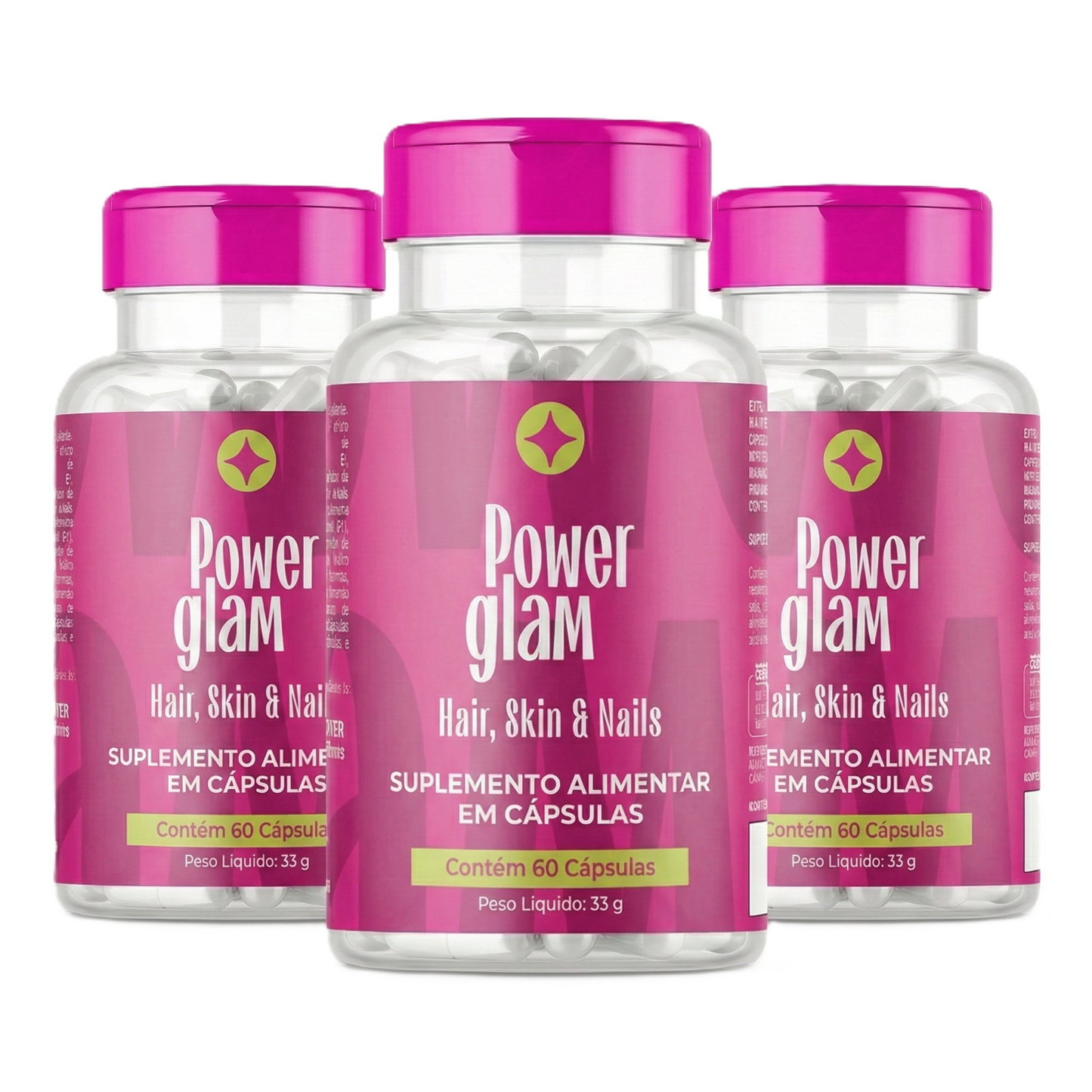 Kit com 03 - Power Glam – Hair, Skin & Nails